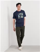 Seasalt Cornwall Pure Cotton Boat Graphic T-Shirt Navy Mix