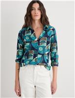 Pure Cotton Geometric Collared Shirt
