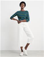 Seasalt Cornwall Pure Cotton Striped Top Blue Mix