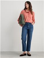 Mid Rise Straight Leg Ankle Grazer Jeans