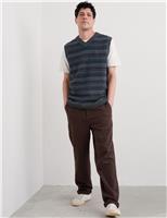 Wool Rich Patterned V-Neck Knitted Vest