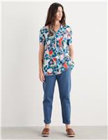 Cotton Rich Floral V-Neck Tunic