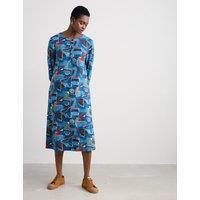 Seasalt Cornwall Linen Rich Geometric Midi Shift Dress Multi