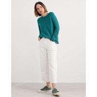Seasalt Cornwall Pure Cotton Crew Neck Relaxed Jumper Green