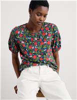 Seasalt Cornwall Cotton Rich Floral Top Multi