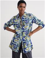 Cotton Rich Printed Collared Shirt