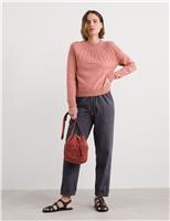 Seasalt Cornwall Pure Cotton Textured Relaxed Jumper Green