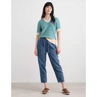 Seasalt Cornwall Pure Cotton Textured Collared Knitted Top Teal