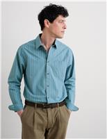 Seasalt Cornwall Relaxed Fit Pure Cotton Striped Shirt Blue Mix