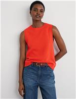 Seasalt Cornwall Merino Wool Rich Crew Neck Knitted Vest Orange