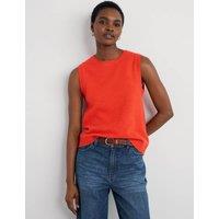 Seasalt Cornwall Merino Wool Rich Crew Neck Knitted Vest Orange
