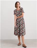 Cotton Rich Floral Midi Skater Dress