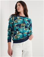 Pure Cotton Printed Crew Neck Sweatshirt