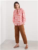 Pure Cotton Floral Round Neck Shirt