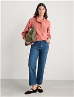 Cotton Rich Checked Ruffle Blouse