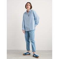 Cotton Striped Button-Up Collar Shirt