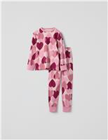 Cotton Rich Heart Print Pyjamas (1-10 Yrs)