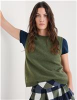 Merino Wool Rich Crew Neck Knitted Vest