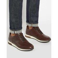 Dune London Leather Lace Up Trainers Brown