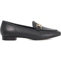 Dune London Suede Snaffle Trim Square Toe Loafers Black