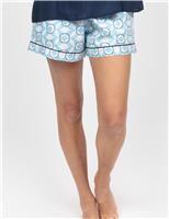 Cotton Modal Geo Print Pyjama Shorts
