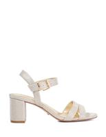Metallic Block Heel Sandals