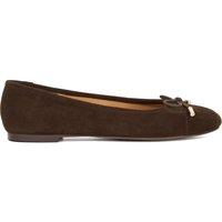 Dune London Suede Bow Ballet Pumps Brown
