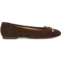 Dune London Suede Bow Ballet Pumps Brown