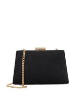 Leather Angled Frame Clutch Bag