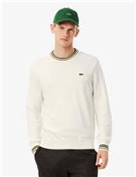 Pure Cotton Tipped Crew Neck Jumper