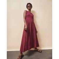 RO&ZO Jersey Bodice Midaxi Waisted Dress Burgundy