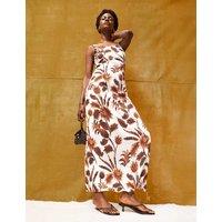 RO&ZO Floral Scoop Neck Midaxi Slip Dress Brown Mix