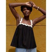 Pure Cotton Contrast Strap Cami Top