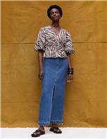 RO&ZO Pure Cotton Zebra Print Twist Front Top Brown Mix