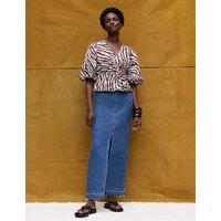 RO&ZO Pure Cotton Zebra Print Twist Front Top Brown Mix