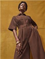 RO&ZO Tailored Jumpsuit Brown