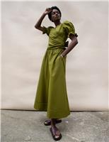 RO&ZO Pure Cotton Wide Leg Culottes Khaki