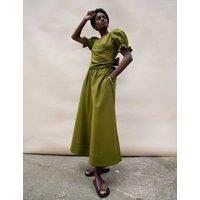 RO&ZO Pure Cotton Wide Leg Culottes Khaki