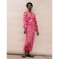 RO&ZO Floral V-Neck Midaxi Tea Dress Pink Mix