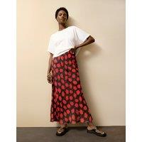RO&ZO Floral Maxi Slip Skirt Red Mix