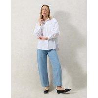Pure Cotton Poplin Collared Split Back Shirt