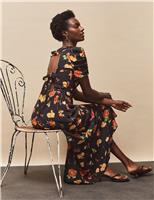 Floral Tie Back Midaxi Tea Dress