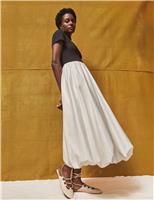 Cotton Rich Midi Waisted Dress