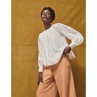 RO&ZO Sheer Button Cuff Blouse White