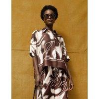 Floral Swirl Print Button Through Blouse