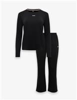 Boss Cotton Rich Pyjama Set Black
