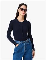 Pure Wool Scoop Neck Button Through Cardigan