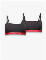 2pk Cotton Rich Non Wired Bralette