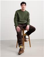 Lambswool Rich Textured Crew Neck Jumper