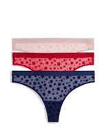 3pk Essential Mesh Star Thongs
